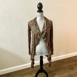 Splendid Brown Leopard Print Cardigan Sweater